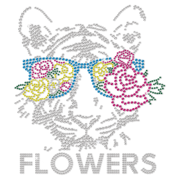 Flowers Tiger Big Cat Heat Transfer For Shirts